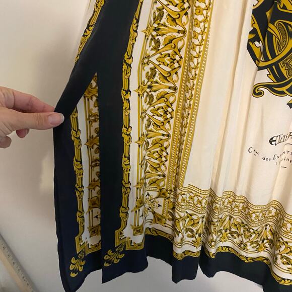 Vintage Anne Pinkerton Silk Skirt Gold French Royal Crest Size Small Medium - Picture 10 of 16